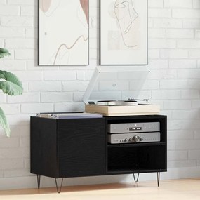vidaXL Ντουλάπι Δίσκων Μαύρο Δρυς 84,5x38x48 εκ Επεξεργασμένο Ξύλο