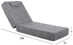 ΜΑΞΙΛΑΡΙ ΞΑΠΛΩΣΤΡΑΣ TEXTILENE SIFNOS ΓΚΡΙ  200(120+80)x70x20Yεκ.