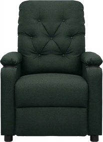 vidaXL Πολυθρόνα Μασάζ Σκούρο Πράσινο Υφασμάτινη