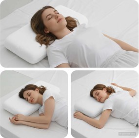 vidaXL Μαξιλάρι Ύπνου 70 x 36 x 11,5 εκ Μεσαίο Αφρός Μνήμης Λευκό