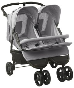 Καρότσι Διδύμων Ανοιχτό Γκρι Ατσάλινο