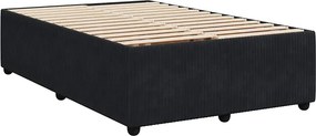 vidaXL Κρεβάτι Boxspring με Στρώμα Μαύρο 120x190 εκ. Βελούδινο