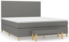 vidaXL Κρεβάτι Boxspring με Στρώμα Σκούρο Γκρι 160x200 εκ Υφασμάτινο