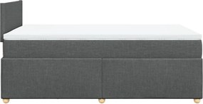 vidaXL Κρεβάτι Boxspring με Στρώμα Σκούρο Γκρι 120x190 εκ Υφασμάτινο