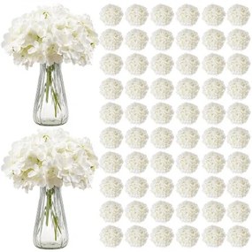 VEVOR 205 Pcs Artificial Silk Hydrangea Flowers 9.8 In Bouquet Arrangement White