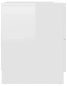 vidaXL Κομοδίνα 2 τεμ. Γυαλιστερό Λευκό 40x40x50 εκ. από Μοριοσανίδα