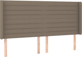 vidaXL LED Κρεβάτι με βάθρο με κεφαλάρι ύφασμα