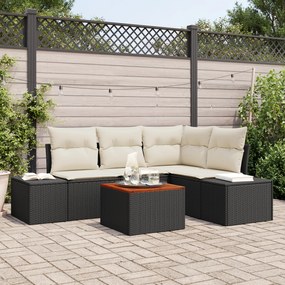 vidaXL Κήπου καναπέ σετ 5 pcs Μαύρος, λευκός 55 x 55 x 37 εκ