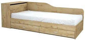 Κρεβάτι μονό με συρτάρια 82/190, ΔΩΡΟ Ορθοπεδικό στρώμα, 1212005 Σασό, 228x71x87 εκ., Genomax