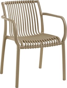 MODENA Πολυθρόνα Στοιβαζόμενη, PP-UV Protection Tortora   1τμχ