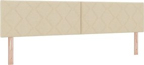 vidaXL LED Κρεβάτι με βάθρο με κεφαλάρι Κρεμ 200 x 200 cm ύφασμα