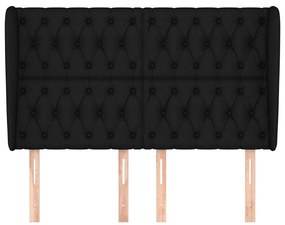 Κεφαλάρι με Πτερύγια Μαύρο 163x23x118/128 εκ. Υφασμάτινο - Μαύρο
