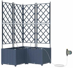 vidaXL Ζαρντινιέρες κήπου Γκρι 80 x 80 x 142 cm Ατσάλι