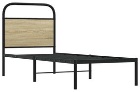 vidaXL Κεφαλάρι Sonoma Δρυς 75 εκ. Ατσάλινο/Επεξεργασμένο Ξύλο