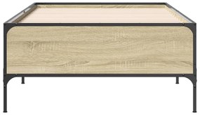vidaXL Πλαίσιο Κρεβατιού Sonoma Δρυς 100x200 εκ. Επεξ. Ξύλο &amp; Μέταλλο