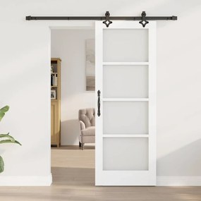 vidaXL Συρόμενη Πόρτα Λευκό 73.5 x 198.5 εκ. Ξύλο και μέταλλο