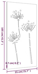 Διακοσμητικό Κήπου Σχέδιο Λουλούδια 105x55 εκ. Ατσάλι Corten - Καφέ