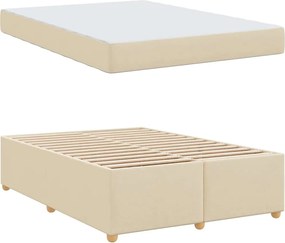 vidaXL Σκελετός Κρεβατιού με στρώμα Κρεμ 140 x 200 cm ύφασμα