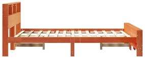 vidaXL Σκελετός Κρεβατιού Καφέ κεριού 140 x 190 cm Μασίφ ξύλο πεύκου