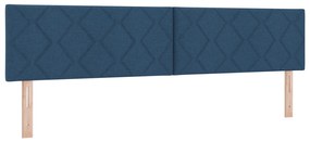 vidaXL Κρεβάτι Box Spring με στρώμα σε μπλε, 200cm x 200cm, ύφασμα