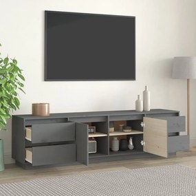 vidaXL Έπιπλο Τηλεόρασης Γκρι 176x37x47,5 εκ. από Μασίφ Ξύλο Πεύκου