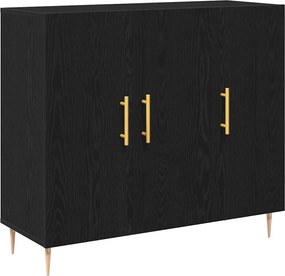 vidaXL Πλαϊνό γραφείο Μαύρη Οξυά 90 x 34 x 80 εκ. Επεξεργασμένο ξύλο