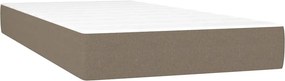 vidaXL Κρεβάτι Boxspring με Στρώμα &amp; LED Taupe 120x190 εκ. Υφασμάτινο