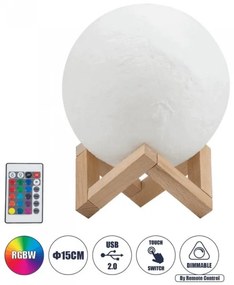 Επιτραπέζιο Φωτιστικό Led Λευκό Moon 15cm 79619 Globostar 79619 Λευκό