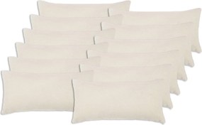 vidaXL Κάλυμμα Μαξιλαριού 12 pcs HEERLEN Κρεμ 40 x 80 cm Μπουκλέ