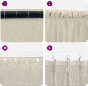 vidaXL Κουρτίνα βυσσινί 2 pcs Άμμος 260 x 140 εκ. Πολυεστέρας