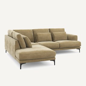 Γωνιακός καναπές με αριστερή γωνία από βελούδο stonewashed, Marsile