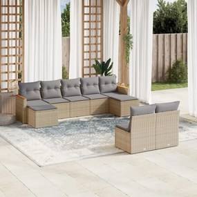 vidaXL Patio Sofa Set 9-θέσια Mix Beige