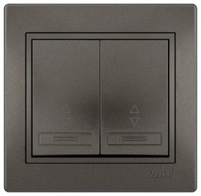 Lezard Διακόπτης Διπλός A/R Ανθρακί Mira (Πλήρης) 701.4141106