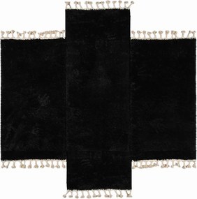 Χαλιά Κρεβατοκάμαρας (Σετ 3τμχ) Polcarpet Silky Shaggy Black