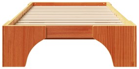 vidaXL Κρεβάτι Κερωμένο Καφέ 100x200 cm από Μασίφ Ξύλο Πεύκου