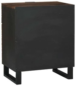 vidaXL Κομοδίνο με συρτάρι Καρυδιά 50 x 33 x 60 εκ Μασίφ ξύλο μάνγκο