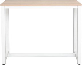 Σετ τραπέζι μπαρ Marle pakoworld 3τμχ φυσικό-λευκό πόδι 120x40x100εκ