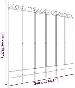 ΔΙΑΧΩΡΙΣΤΙΚΟ ΔΩΜΑΤΙΟΥ ΜΕ 6 ΠΑΝΕΛ ΑΝΘΡΑΚΙ 240X200 ΕΚ. ΑΠΟ ΎΦΑΣΜΑ 350160