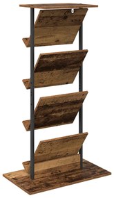 vidaXL Ράφι Περιοδικών με ράφι Παλιό ξύλο 68 x 40 x 123.5 εκ.