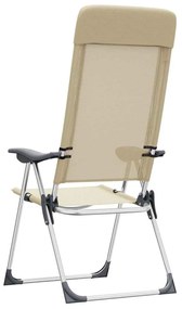 vidaXL Καρέκλες Camping Πτυσσόμενες 2 τεμ. Κρεμ από Αλουμίνιο