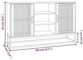 Μπουφές Μαύρος 105 x 30 x 65 εκ. από Επεξεργασμένο Ξύλο - Μαύρο