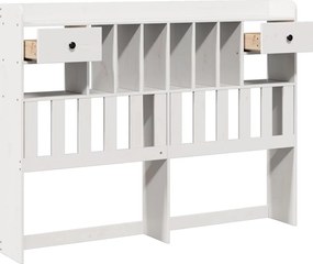 vidaXL Κεφαλάρι με Αποθ. Χώρο Λευκό 150 εκ. από Μασίφ Ξύλο Πεύκου