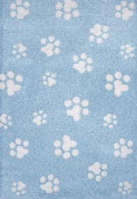 Shaggy παιδικό χαλί Cocoon 8392/30 γαλάζιο με πατουσάκια  - Colore Colori 1,60x2,30