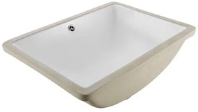 VEVOR Undermount Bathroom Sink, 515 x 385 mm Rectangular White Ceramic Vessel Sink with Overflow Hole, Under Counter Drop in Modern Lavatory Vanity Bath Wash Bowl Basin, Rectangle for Small Space