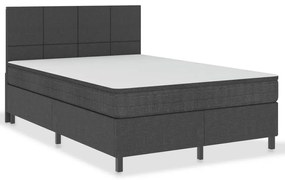 vidaXL Κρεβάτι Boxspring Σκούρο Γκρι 140 x 200 εκ. Υφασμάτινο