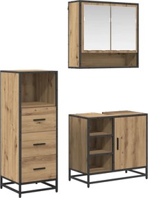 vidaXL Σετ Επίπλων Μπάνιου 3 pcs Artisan Oak Επεξεργασμένο ξύλο