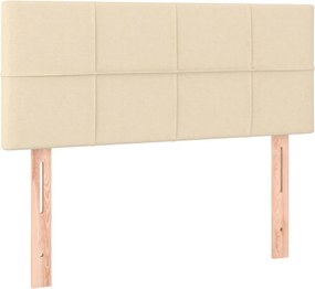 vidaXL Κρεβάτι Boxspring με Στρώμα Κρεμ 100 x 200 εκ. Υφασμάτινο
