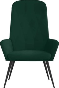 vidaXL Πολυθρόνα Relax Σκούρο Πράσινο Βελούδινη