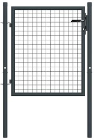 Πόρτα Περίφραξης με Πλέγμα Γκρι 100 x 125 εκ. Γαλβαν. Χάλυβας - Ανθρακί