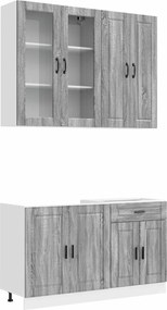 vidaXL Μονάδα κουζίνας PORTO 4 pcs Γκρι Sonoma Επεξεργασμένο Ξύλο